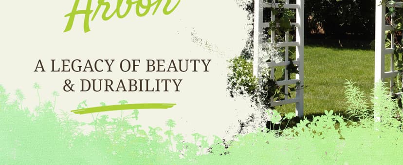 Dura-Trel PVC Garden Arbor, Arch Support for Climbing Plants, Providence, White, 64" x 85"