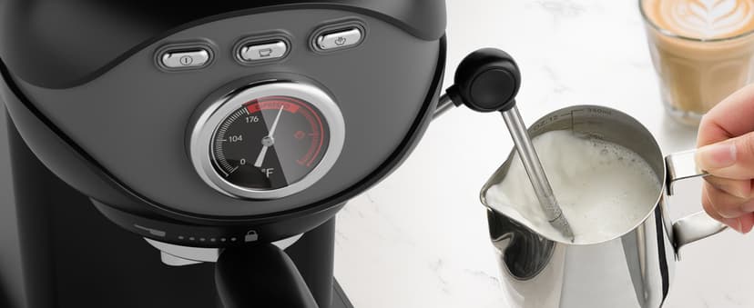 Espresso Machine, 20 BAR Pump Temperature Control, Compact Espresso Maker with Steam Milk Frother, Professional Coffee Makers for Home, Cappuccino, Latte, Gifts for Coffee Lover, Black