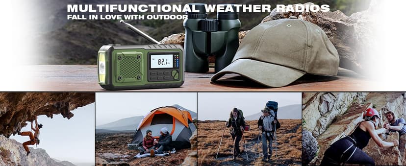Crank Emergency Radio, Weather Radios5000mAh, Solar Radios with Hand Crank Emergencies, NOAA/AM/FM Weather Alert Radio, SOS Alarm,Flashlight & Reading Lamp, for Indoor Outdoor Survival