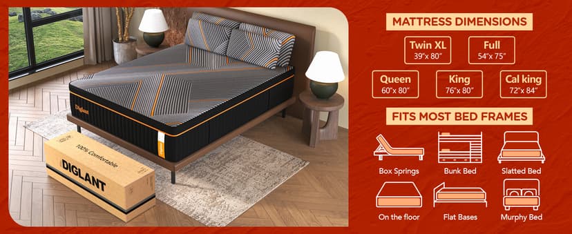 Queen Mattress, 14 Inch Plush Hybrid Mattress Memory Foam with Individually Pocket Springs Queen Size Mattress in Box, Plush Mattress for Pressure Relief,CertiPUR-US Certified,Edge Support