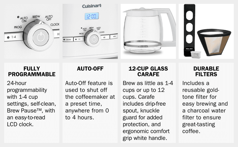 Cuisinart 10-Cup Thermal Classic™ Coffeemaker, Black with Thermal, 10-Cup, Programmable, DCC-1170BKNAS