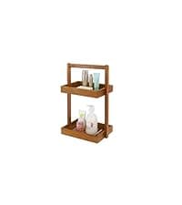 Utoplike Teak Shower Bench Seat with Handles, Portable Wooden Spa Bathing Stool with Storage Towel Shelf, 22" x 13" x 18.6", Perfect for Indoor and Outdoor Use