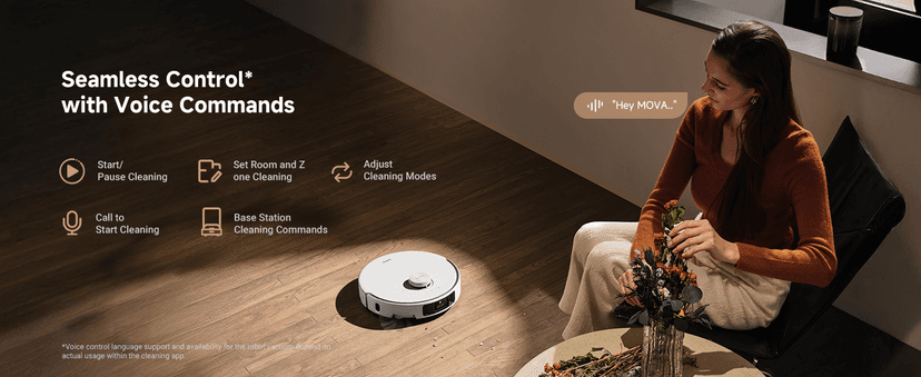 Mova P50 Pro Ultra Robot Vacuum and Mop, 19,000Pa Suction with Anti-Tangle Brush, Removable & Liftable Mop for Carpet & Floor, 167℉ Mop & Washboard Self Drying & Cleaning, Auto Empty & Refill