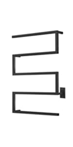 Towel Warmer Rack with 24hr Timer, Matte Black Heated Towel Rack for Bathroom, Plug-in/Hardwired, Wall Mounted 6-Bar Electric Towel Warmer with Temperature Control