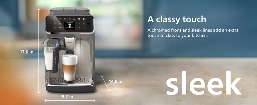 Philips 4400 Series Fully Automatic Espresso Machine – 12 Hot & Iced Coffees, Quick-to-Clean LatteGo Milk System, SilentBrew, QuickStart, Ceramic Grinder, Black Chrome (EP4444/90)