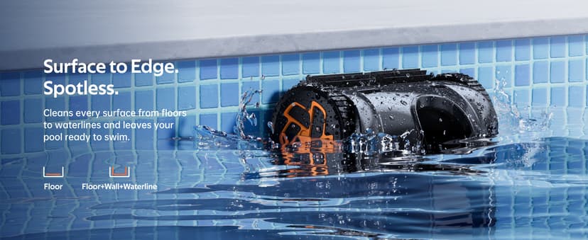 Pool Cleaner K20, 2H Runtime Cordless Robotic Pool Vacuum, Touch Screen, Smart Navigation, Cleans Floor, Walls, Waterline, Ideal for Above & In-Ground Pools, Self-Parking