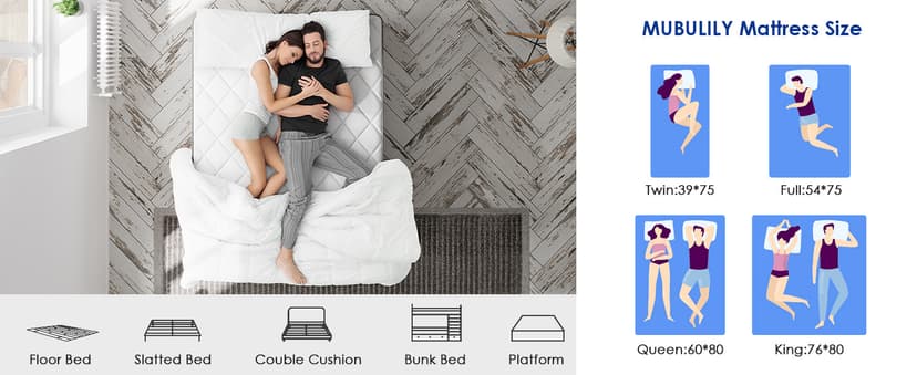 Queen Mattress,10 Inch Gel Memory Foam and Innerspring Hybrid Mattress in a Box with Individual Pocket Spring for Motion Isolation & Silent Sleep,CertiPUR-US,100 Nights Trial