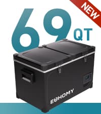 EUHOMY 12 Volt Refrigerator, 69QT Electric Cooler Powered by SECOP, Dual Zone Car Refrigerator -4℉~68℉, 12V Fridge 12/24V DC 110-240V AC, Portable Freezer for Camping, Travel, Boat