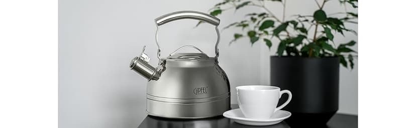 Whistling Tea Kettle Stovetop - Food Grade Stainless Steel Teapot for Stove Top with Ergonomic Handle for Gas, Induction, Electric Stovetops 2.3 Quart