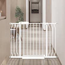 Extra Wide Baby Gate with Door Pressure Mounted 57.48-62.20 Inch,Child Baby Gates for Doorways No Drilling,Walk Through Dog Gate Indoor for The House Kitchen Stairs,White