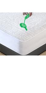 Waterproof Split Top King Mattress Pad Protector for Adjustable Bed, 34" Top Split from Head, Noiseless, Soft Padded Matress Protector
