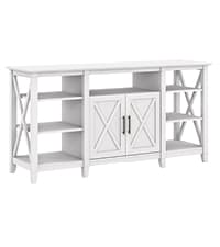 Bush Home End Table with Drawer, Nightstand with Storage, Living Room and Bedroom Furniture, Key West Collection, Washed Gray