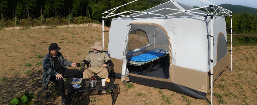 REDCAMP Canopy Camping Tent for Pop Up Canopy Tent, Inner Tent Converts Straight Leg 10'x10' or 10'x20' Canopy into Camping Tent, Fits 4-6 Person(Frame/Shelter NOT Included)