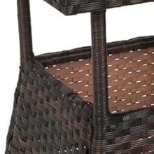 LEVELEVE 3 pcs Rocking Bistro Set Conversation Chairs PE Wicker Outdoor Rocking Chairs & Glass Table,for Porch Lawn Garden Backyard Deck(Rocking Set,Khaki)