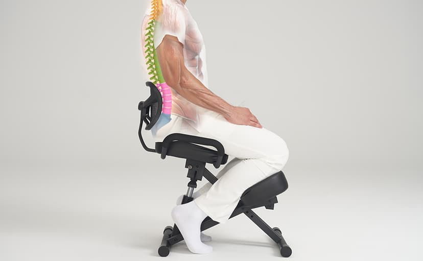 Master Massage Ergonomic Kneeling Chair with Back Support for Office -Posture Chair with Angled Seat and Backrest for Home and Office-Posture Correction Stool-Improve Your Posture