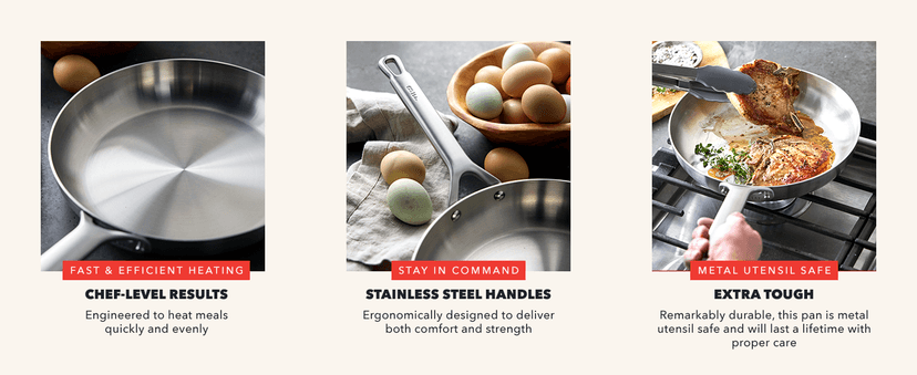 GreenPan x Bobby Flay 10 Piece Stainless Steel Cookware Set, Tri-Ply Multiclad Pots & Pans, Professional Grade, Oven & Broiler Safe to 600°F, Dishwasher Safe, Durable, Induction Compatible, Silver