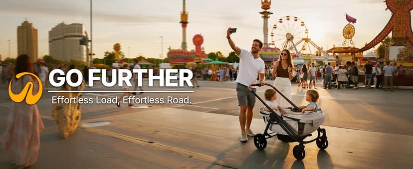 Tandem Wagon Stroller for 2 Kids, All-Terrain with Removable UV-Protection Canopy, Adjustable Push/Pull Handle, Snack Tray & Cup Holders, Perfect for Baby and Toddler(Khaki)