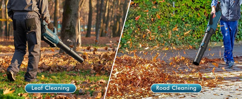 Leaf Blower Cordless (Upgraded) - 630CFM/160MPH, 21V Powerful Electric Cordless Leaf Blower with 2 x 4.0Ah Batteries and Charger, Battery Powered Leaf Blowers for Lawn Care, Patio, Yard, Dust, Snow