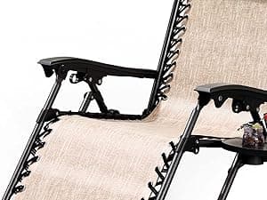 Nestl Zero Gravity Chairs Set of 2, Patio Lounge Chair Outdoor with Pillows & Cup Holder Trays, Adjustable Steel Mesh Reclining Camping Chair, Folding Patio Lawn Chair for Deck, Beach, Yard - Black