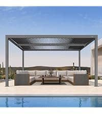 PURPLE LEAF 12' X 14' Patio Hardtop Gazebo Double Top Outdoor Screen House Aluminum Solarium Backyard Sun Room with Detachable Windows