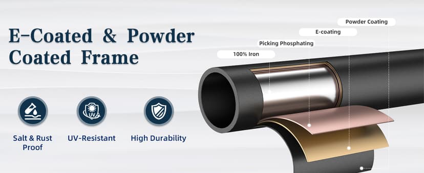 6 Piece Patio Furniture Set with Swivel Chairs, Side Table & Ottomans, Outdoor Conversation Set for Backyard, Deck, Porch, Poolside - Blue Comfortable Cushions in Mixed Grey Wicker