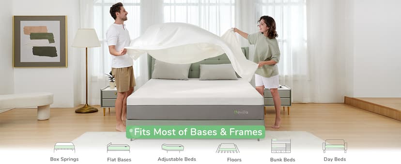 Novilla King Mattress, 12 Inch Foam Mattress in a Box, Gel Memory Foam Mattress for Pressure Relief & Motion Isolation, Bed Mattresses with Medium Soft