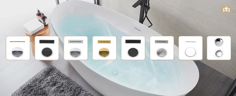 Vanity Art 71" X 33" Freestanding Bathtub | Home Improvement Bathtubs with Contemporary Design for Soaking and Bathing, Overflow and Pop-up Drain with UPC Certified, Acrylic, VA6807-PC