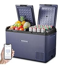 BODEGACOOLER 12 Volt Car Refrigerator, RV Car Fridge Dual Zone APP Control, Portable Freezer,121 Quart (115L) -4℉-68℉ RV Electric Compressor Cooler 12/24V DC &100-240V AC for Outdoor, Camping, Travel