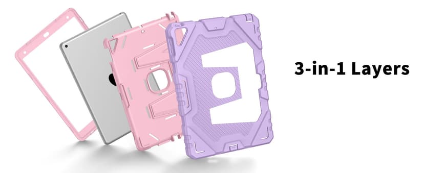 Fintie Case for iPad 9th Generation (2021) / 8th Generation (2020) / 7th Gen (2019) 10.2 Inch, Fully-Body Rugged Heavy Duty Shockproof Protective Case with Built-in Kickstand for Kids, Purple