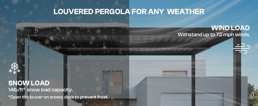 Louvered Pergola, 10 x 13 Aluminum Pergola, Outdoor Modern Design with Adjustable Roof and Hidden Drainage System, Durable for Gardens, Patios, Garden Yard, Deck (Dark Gray, 10x13)