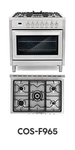 COSMO COS-EPGR366 36 in. Haven Collection 6.0 cu. ft. Gas Range, 6 Burners, Convection Oven, Knob LEDs, Storage Drawer, Stainless Steel
