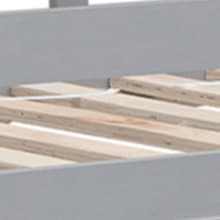 Okak Twin Size Low Loft Bed with Playhouse Loft Bed Frame with Drawer, Shelf,Stairs and Safety Guardrail for Teens, Girls or Boys Loft, Strong Wood Slats Support,Gray