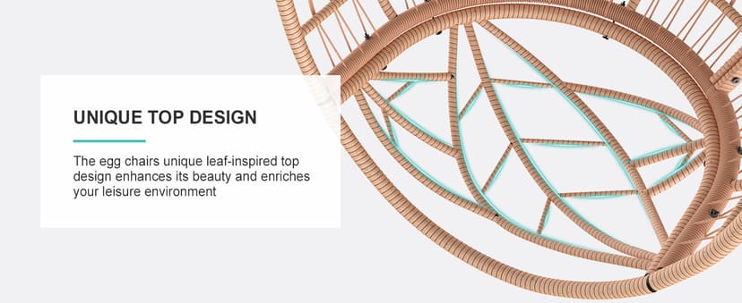 ZENPETIO Oversized Egg Chair, Indoor Outdoor Lounger with 4 UV Resistant Cushions, Storage Bag, All-Weather Wicker Egg Lounger Chair for Patio, Backyard, Living Room, 370lbs Capacity - Brown