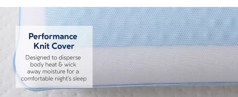 Cool Gel Cooling Pillow for Sleeping, Standard Size Cooling Memory Foam Pillow for Hot Sleepers, Reversible Ergonomic Design, Pressure Relief, Spine Alignment, Side, Back Contouring Support