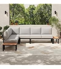 Outdoor Expandable Dining Table 71"-106" Aluminum Patio Dinner Table for 8-10 Person, Rectangular Metal Collapsible Tables with Umbrella Hole, Patio Tables with Extendable Top for Garden, Backyard