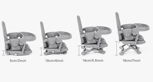 YOLEO Baby High Chair Booster Seat for Dining Table, Adjustable Height Travel Foldable High Chairs with Tray
