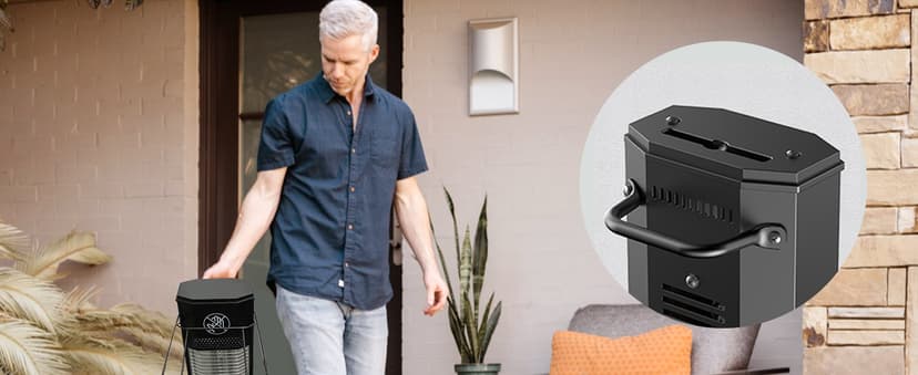 Outdoor Electric Patio Heater, Haimmy 42in Infrared Heater with Remote, 9 Heat Levels, 9H Timers, 1500W Instant Heating, Safety Lock, Tip-Over & Overheat Protection, IPX5 Waterproof Tower Space Heater