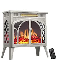 R.W.FLAME 60" Recessed and Wall Mounted Electric Fireplace, Low Noise, Fit for 2 x 6 Stud, Remote Control with Timer, Touch Screen, Adjustable Flame Color and Speed, 750-1500W