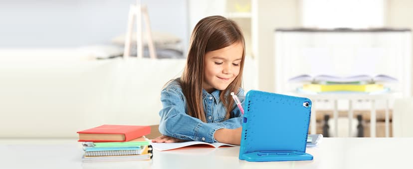 ProCase Kids Case for iPad A16 11th Generation 2025/iPad 10th Generation 2022 with Pencil Holder, iPad 11/10 Case Shockproof Lightweight Cover with Stand Convertible Handle for Children -Blue