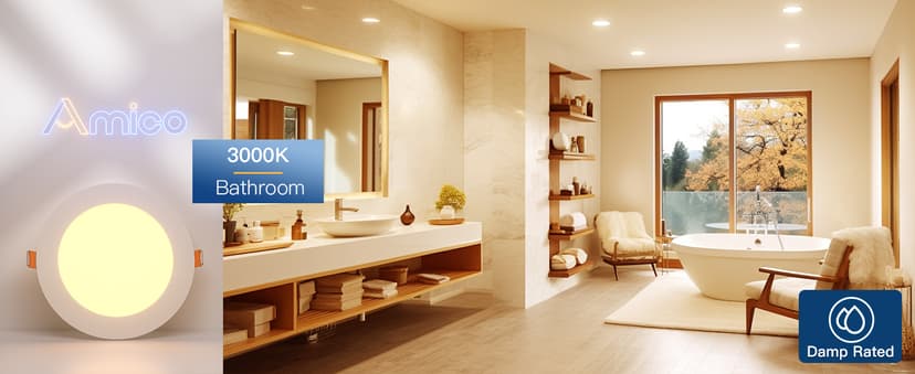 Amico 36 Pack 6 Inch 5CCT Ultra-Thin LED Recessed Ceiling Light with Junction Box, 2700K/3000K/3500K/4000K/5000K Selectable, 12W Eqv 110W, Dimmable Can-Killer Downlight, 1050LM Brightness - ETL&FCC