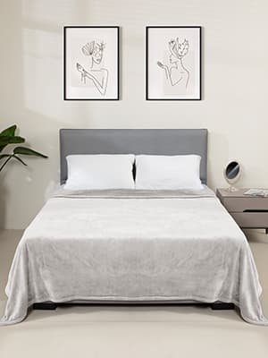 Electric Heated Blanket Queen Size with 6 Levels & 8h Auto Off, Ultra Soft Flannel Full Body Heating Blanket, Machine Washable, Warm Gray, 84" x 90"