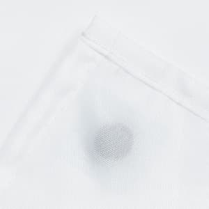 White No Hook Shower Curtain with Snap in Liner,230GSM Waffle Weave Shower Curtains for Bathroom,71W x 74H