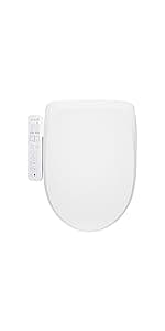 SmartBidet SB-1000WE Electric Bidet Toilet Seat with Heated Seating, Warm Air Dryer, Temperature Control Wash, and Remote Control, Elongated Seating