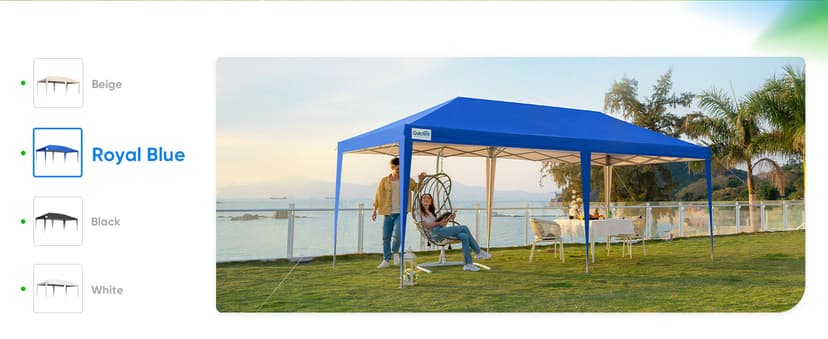 Quictent 10x20 Pop up Canopy Tent, Easy Setup and Wheeled Bag for Commercial, Outdoor, Camping, Parties, Markets and Instant Shelter