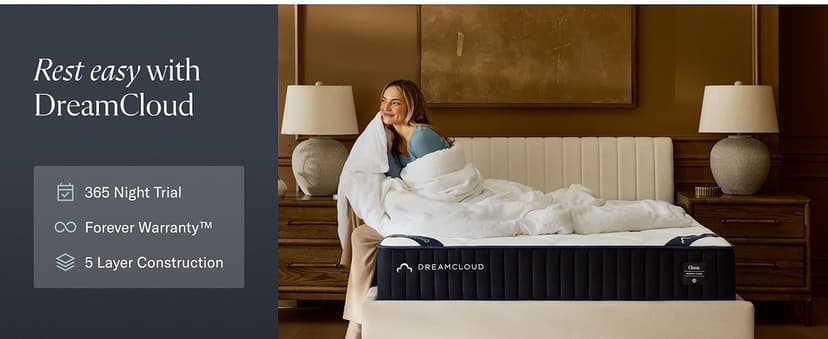 DreamCloud Classic 12" Queen Mattress - Memory Foam (New Version) - 365 Night Trial - Fiberglass Free - Forever Warranty - Mattress in a Box - CertiPUR-US® Certified