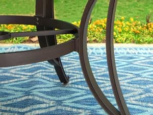 PHI VILLA Cast Aluminum Patio Dining Set for 6 Person, 7 Piece Outdoor Patio Set with 54" Dia Cast-Top Aluminum Table(2.1" Umbrella Hole) and 6 Swivel Rockers Dining Chairs with Seat Cushions