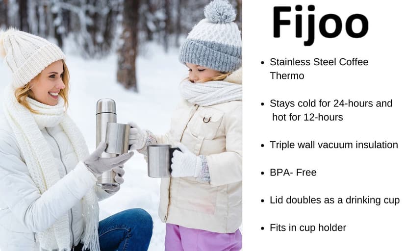 Best Stainless Steel Coffee Thermo | BPA Free & Triple Wall Insulated | Hot Water & Cold Drinks for Hours | Perfect for Biking, Backpack, Camping, Office | Fits Most Car Cupholders (500 ML)
