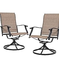 NUU GARDEN Patio Dining Chairs Set of 4, All Weather Outdoor Padded Textilene Patio Chairs, Breathable Spring Motion Textile High Back Outdoor Dining Chairs for Backyard, Lawn, Deck, Grey