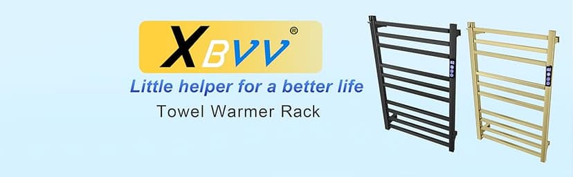 Black Towel Warmer Rack for Bathroom with Timer/Fahrenheit Display Electric Heated 10 Bars Drying Rail Plug-in or Hardwired Wall Mounted Heating Bath Towel Warming(Matte Black)