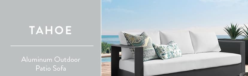 Modway Tahoe Aluminum Outdoor Patio Sofa in Gray White